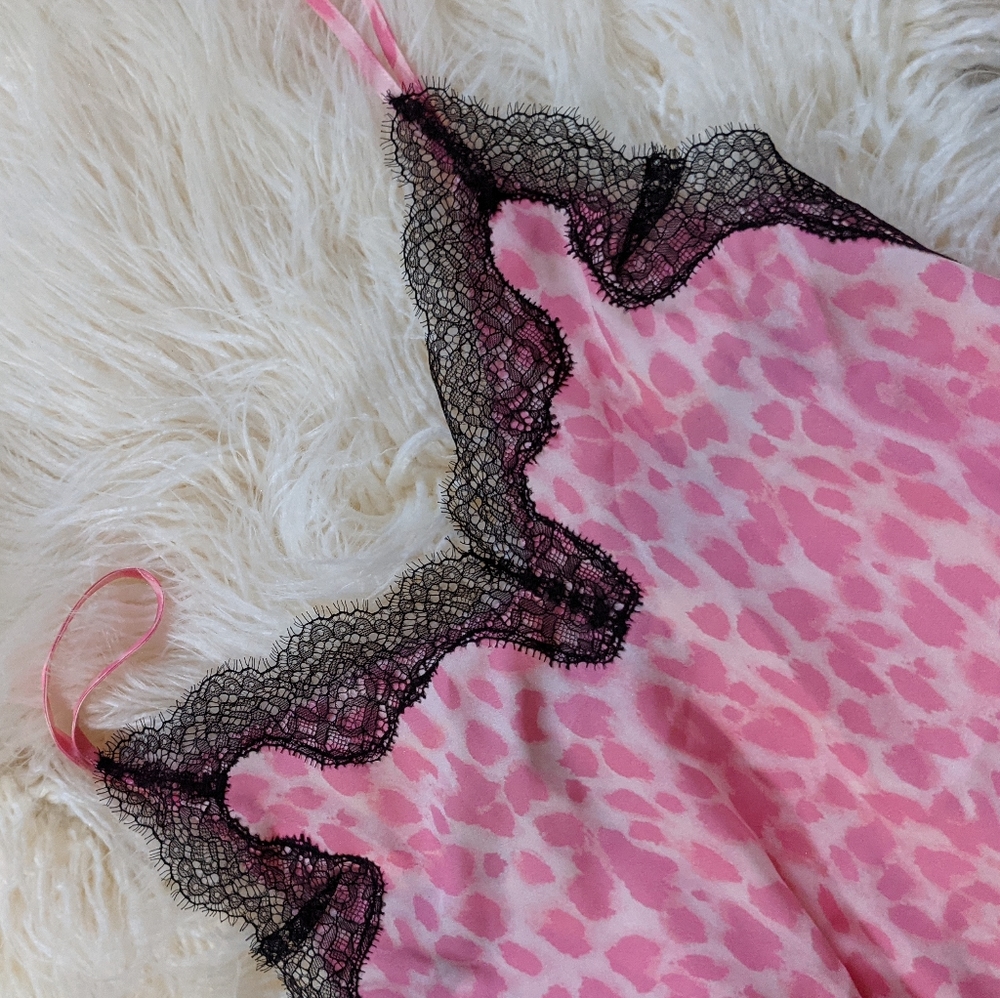VS chemise slip nightgown lingerie Top sz XS animal print NWT